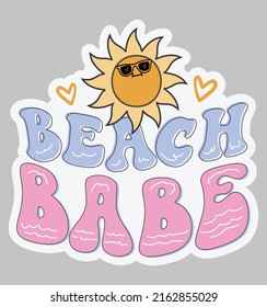 Motivational Sticker Design - Beach Babe, Positive Thinking, Inspiration , Positive Vibes 