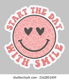 Motivational Sticker Design - Stay The Day With Smile 