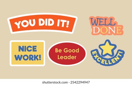 Motivational Stickers Vector EPS Messages for Encouragement and Appreciation Designs