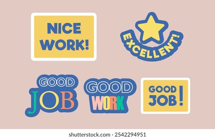 Motivational Stickers Vector EPS Messages for Encouragement and Appreciation Designs