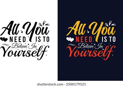 Motivational Success Typography T-Shirt Design