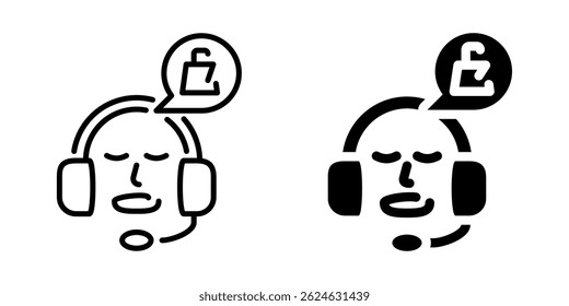 Motivational support icon. Linear and silhouette style.