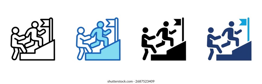 Ícone Suporte motivacional Ilustração de vetor de vários estilos