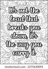 Motivational swear word. Motivational typography. motivational quotes coloring pages design .inspirational words coloring book pages design. Coloring for adults and kids. Vector Illustration
