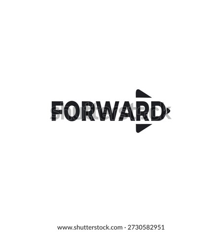 Motivational symbol conveying progress and direction forward on a simple background