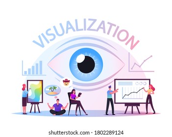 Motivational Target Visualization for Wishes Come True. Characters Believe Behavior Follow Your Dreams Concept. Future Confidence and Optimistic Inspiring Thinking. Cartoon People Vector Illustration