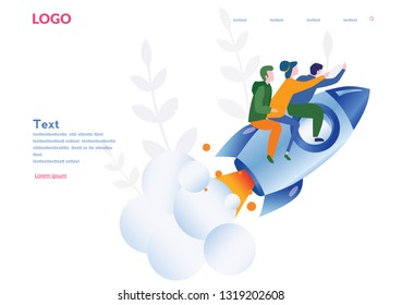 Motivational team, teamwork, Business people work together, Start up business concept, Concept for web page, banner, presentation, social media, documents, cards, posters. Vector illustration 