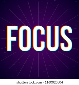 Motivational text illustration for productivity. Anaglyph and glitch 3D effect. Creative vector background illustration with deph effect.