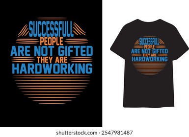 "Motivational T-Shirt Design – Hard Work Over Talent"