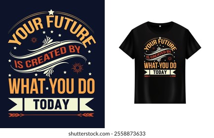 Motivational t-shirt design royalty inspiring quotes on Black background. Creative vector typographic t shirt design