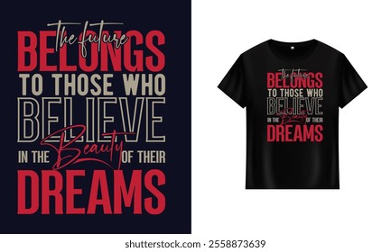 Motivational t-shirt design royalty inspiring quotes on Black background. Creative vector typographic t shirt design