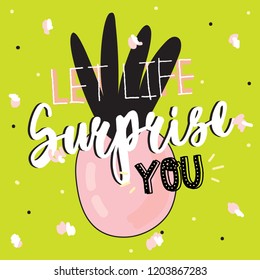 Motivational typography poster with cool quote. Isolated on color background. Trendy and cute lettering. Perfect for t shirt design, posters, stickers, banners, cards. Scandinavian style.