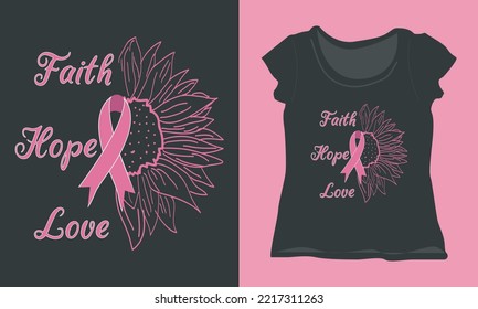 Fe, esperanza, amor - Camiseta de cáncer de mama Mujer