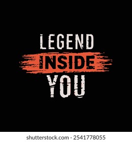 Motivational typography t shirt design on black background.