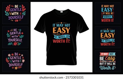 Motivational  Typography T-Shirt Bundle Design