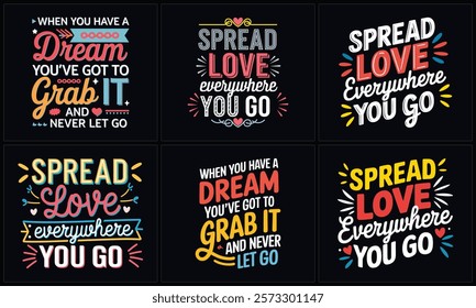 Motivational Typography T-shirt Bundle Design