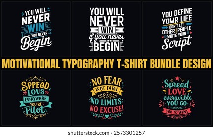 Motivational Typography T-shirt Bundle Design