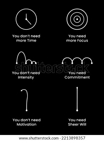 motivational vector art about need for commitment focus and will power