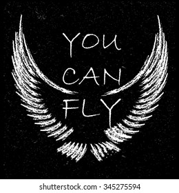 Motivational Vintage Poster You Can Fly Stock Vector (Royalty Free ...