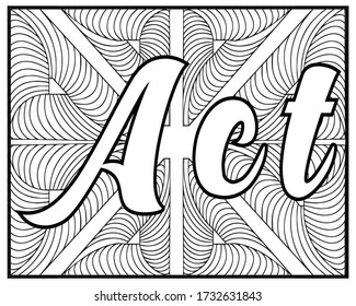 Motivational Word coloring book . coloring book design.Inspiring single words coloring book design .