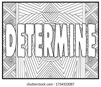 Motivational Word coloring book . coloring book design.Inspiring single words coloring book design .