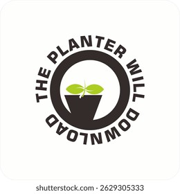 Motivational words in the form of a logotype "planting will download"