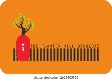 Motivational words in the form of a logotype "planting will download"