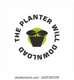 Motivational words in the form of a logotype "planting will download"