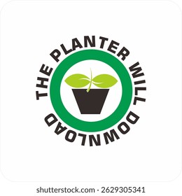 Motivational words in the form of a logotype "planting will download"