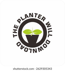 Motivational words in the form of a logotype "planting will download"