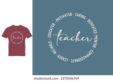 Motivator teacher t shirt design