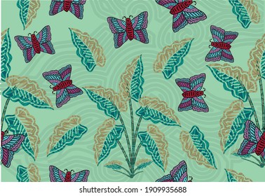 Motive Design. Vector EPS 10. Batik is one of the oldest arts in Indonesia. This design is a development of the batik motif with a butterfly motif