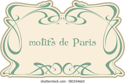 Motives Paris. Art nouveau. Vector isolate element.