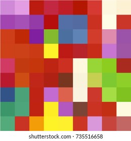 motley abstract geometric background from square multicolored mosaic, vector illustration