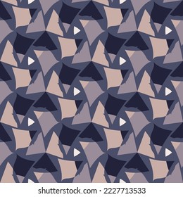 Motley abstract seamless pattern. Art forms are grouped and arranged in a specific order. Vector image for print, textile, packaging, interior design and your other projects.
