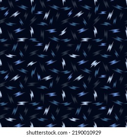 Motley abstract seamless pattern in blue tones. Vector illustration for print, fabric, cover, packaging, interior decor, blog decoration and other your projects.
