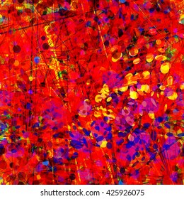 Motley abstract vector seamless pattern. Chaotic. Spots and lines of different sizes. For fabrics, printing, packaging paper,
