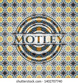 Motley arabesque emblem background. arabic decoration.