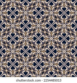 Motley art seamless pattern with Persian motifs. Overlapping art forms, stripes, polygons, segments are grouped and arranged in a certain order. Vector. 