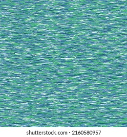 Motley background, with smears in shades of blue, green and white. Restless water with small waves. Abstract vector.