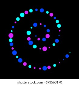 Motley bright circle abstract pattern background. Vector festive spiral decoration for design card, modern pop party invitation, t shirt, poster, flyer etc.