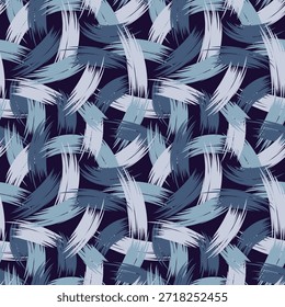 Patrón sin fisuras de pinceladas Motley en tonos fríos. Fondo dibujado a mano para su diseño. Textil, embalaje, decoración de blog, Anuncio, cartel, papel de embalaje. Vector. 
