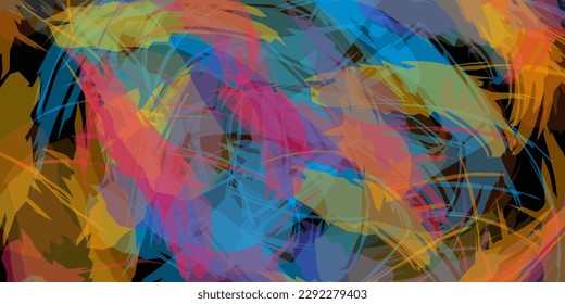 Motley colored background of translucent texture brush strokes, bright contrasting abstract background