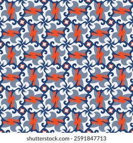 Motley colorful seamless pattern. Art forms are grouped and arranged in a specific order. Vector image for print, textile, packaging, interior design and your other projects.