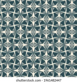 motley geometric monochrome seamless pattern. overlapping stripes and geometric shapes of azure beige shades are grouped and lined up in rows. vector
