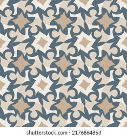 Motley geometric seamless pattern. Overlapping art forms, stripes, polygons, segments are grouped and arranged in a certain order. Vector. 