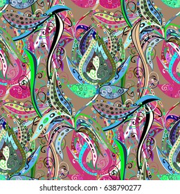 Motley illustration. The elegant the template for fashion prints. Vector cute pattern in small flower. Spring floral background with red flowers. Small colorful flowers.