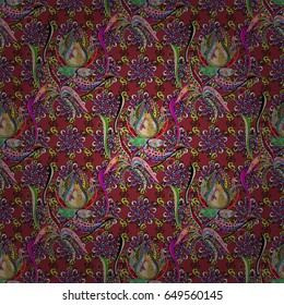 Motley illustration. Small colorful flowers. The elegant the template for fashion prints. Spring floral background with flowers. Vector cute pattern in small flower.