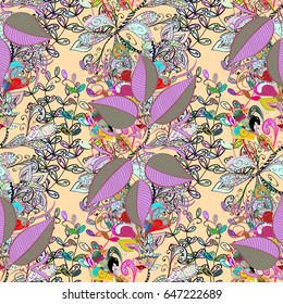 Motley illustration. Spring floral background with blue flowers. Small colorful flowers. The elegant the template for fashion prints. Vector cute pattern in small flower.