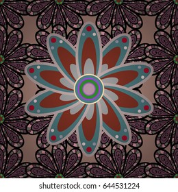 Motley illustration. Vector cute pattern in small flower. Spring floral background with blue flowers. The elegant the template for fashion prints. Small colorful flowers.